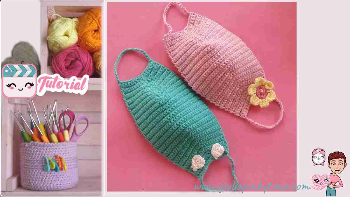 Mascherina chirurgica all'uncinetto fai da te con schema 13 TUTORIAL UNCINETTO mascherina con fiore