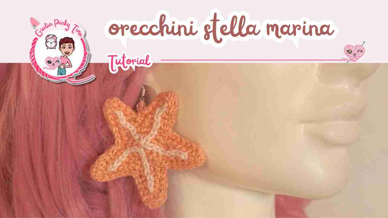 Orecchini stella marina uncinetto 8 Tutorial orecchini stella marina