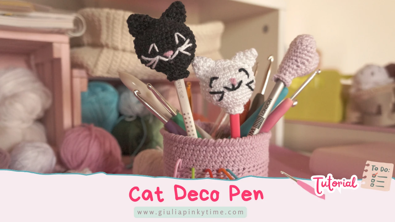 Animal deco pen - Testa gattino amigurumi 1 tutorial cat deco pen amigurumi