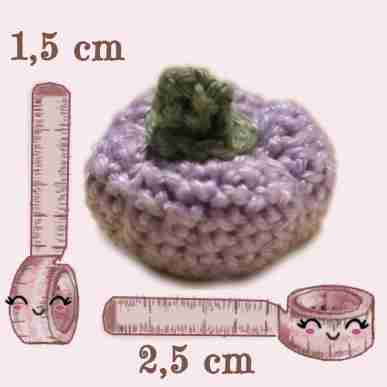 Piccola zucca amigurumi 3 Foto dimensione zucca lilla