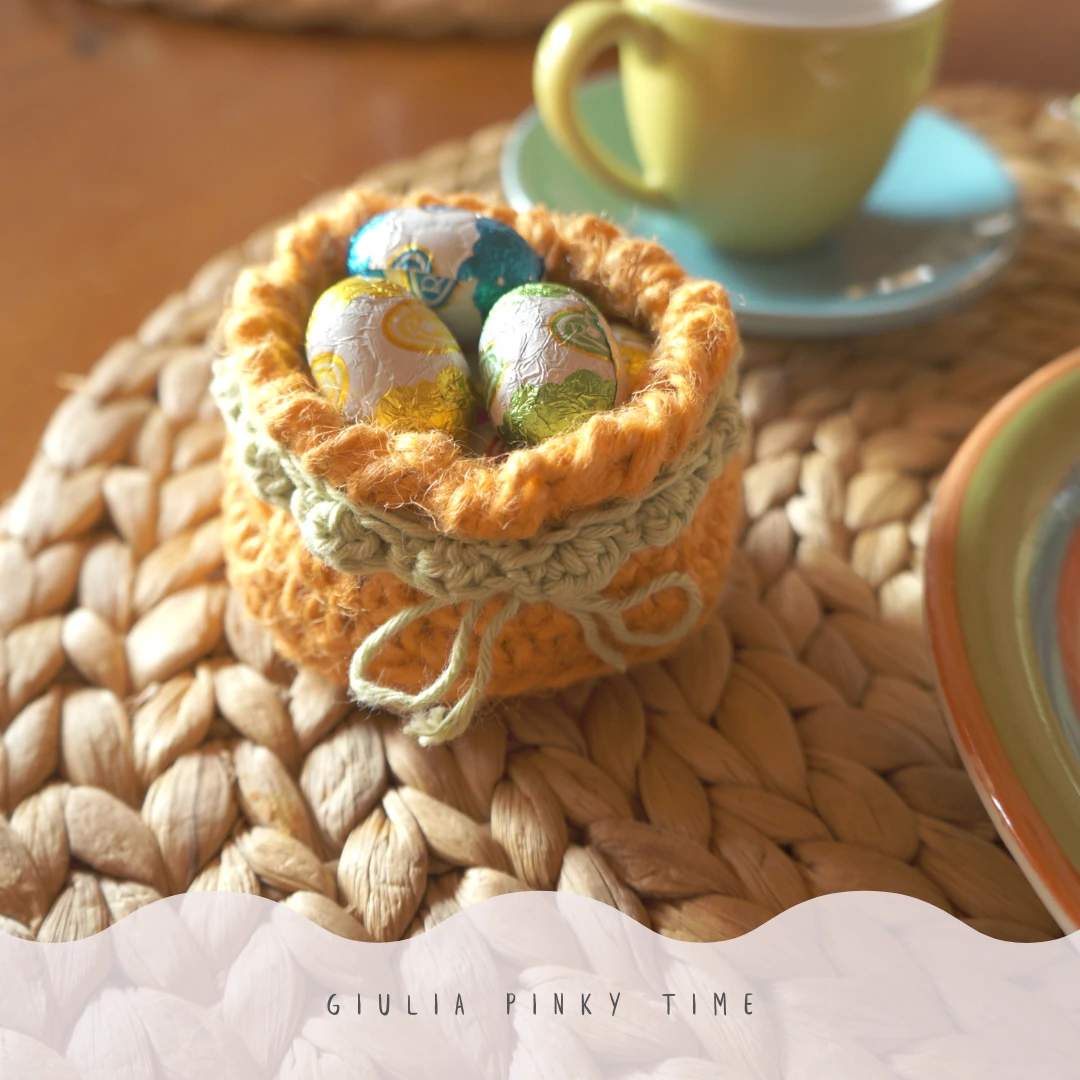 Come fare un mini cestino in juta uncinetto: tutorial passo passo 11 Tutorial uncinetto pasqua - Mini cestino in juta